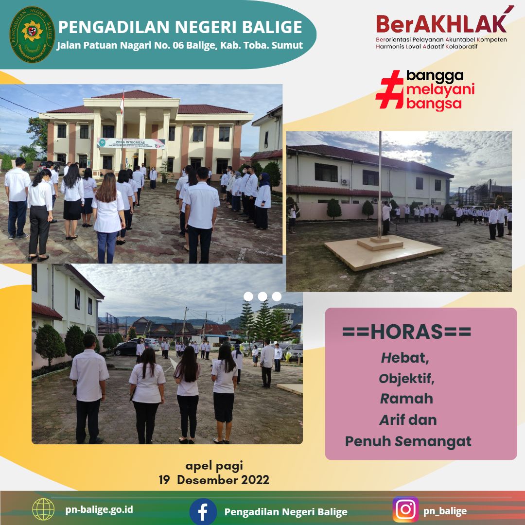 APEL PAGI 19 Desember 2022 PENGADILAN NEGERI BALIGE